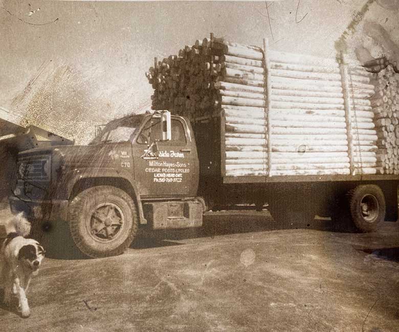 Milton Hayes & Sons truck with cedar posts